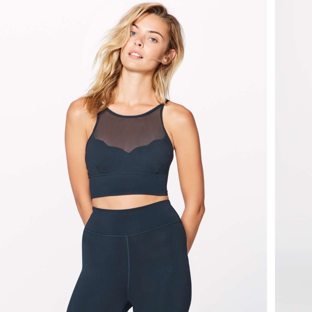 Lululemon Adore Your Core Bra Crop Top in gray nocturnal teal size 10